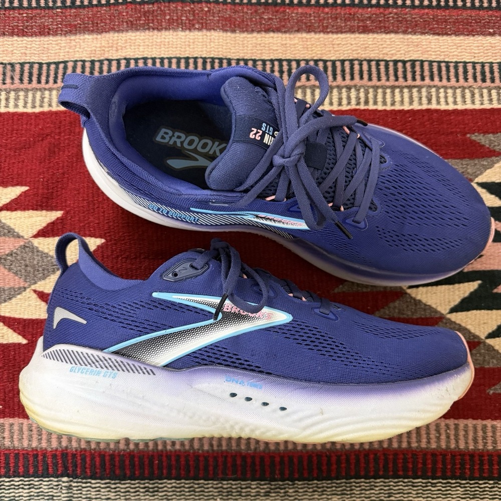 Brooks Glycerin GTS 22 Shoes Womens 11 Blue Running Sneakers Road 1204351B429